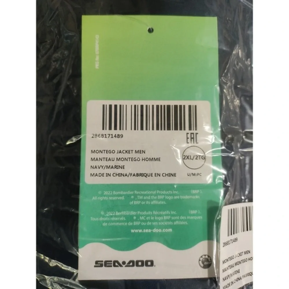 Sea-doo Neoprene‎ MENS Montego Jacket NAVY/MARINE  BLUE 2XLARGE New In Plastic